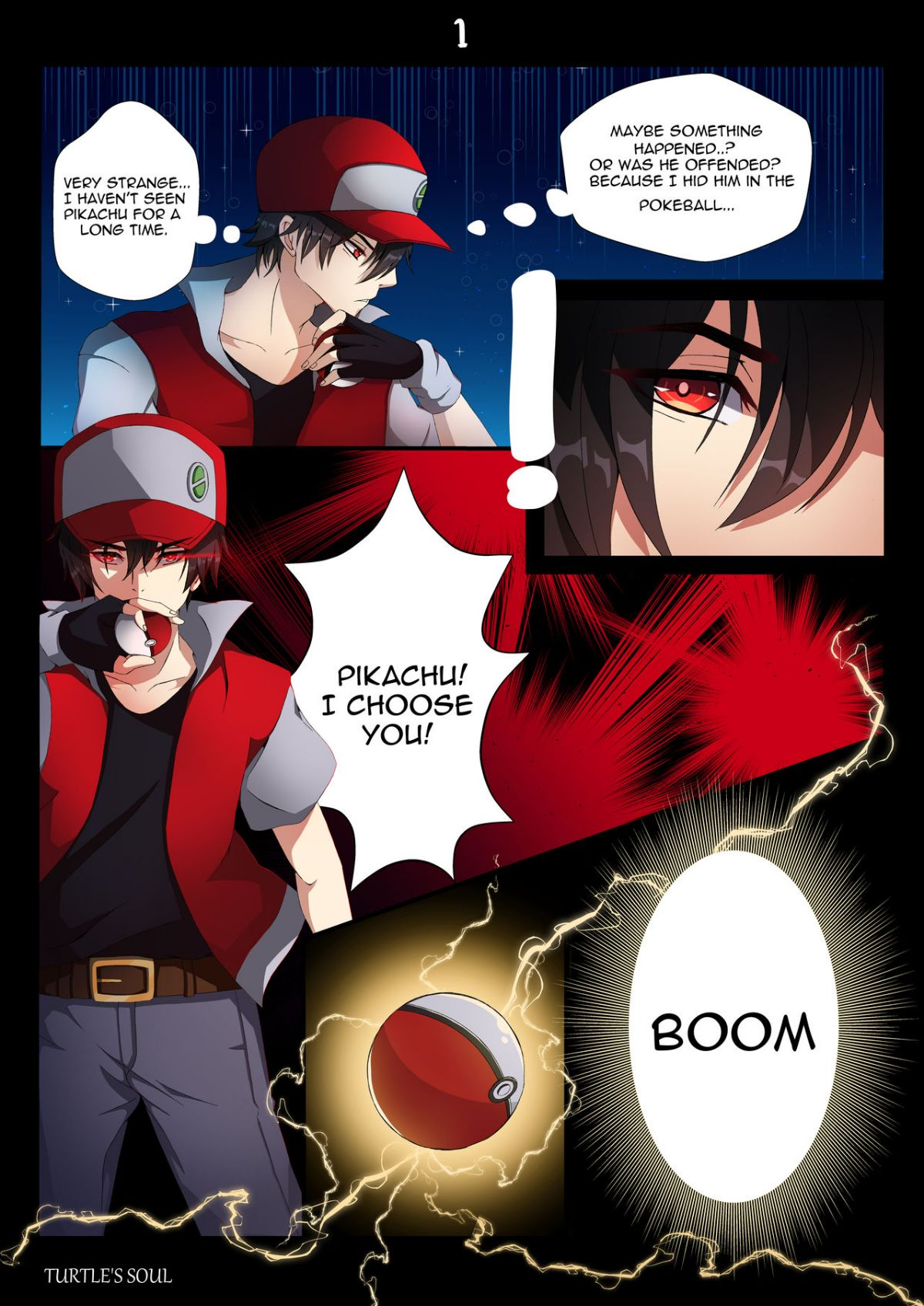 Trainer Red with Pikachu Hentai english 01