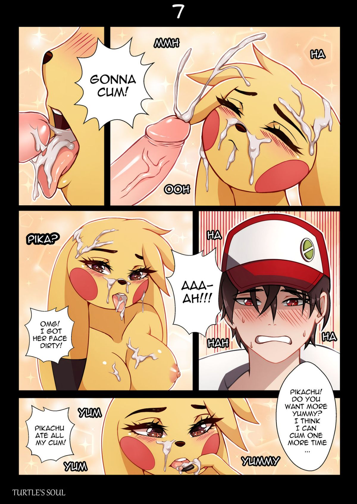 Trainer Red with Pikachu Hentai english 07