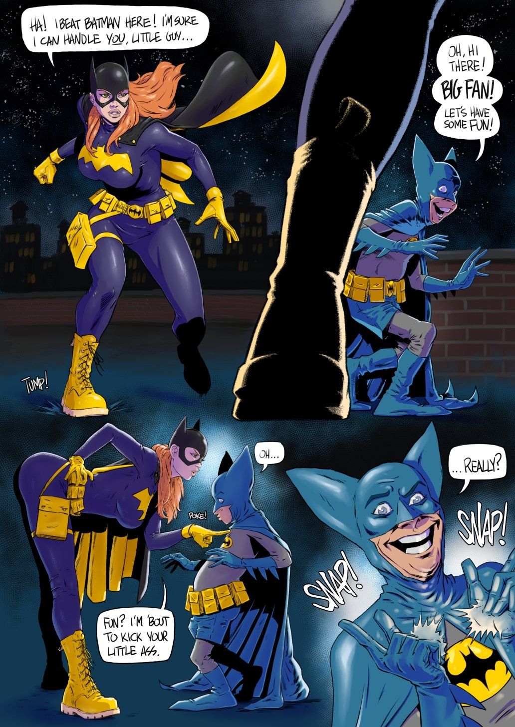 Bat Girl vs Bat Mite Porn Comic english 01