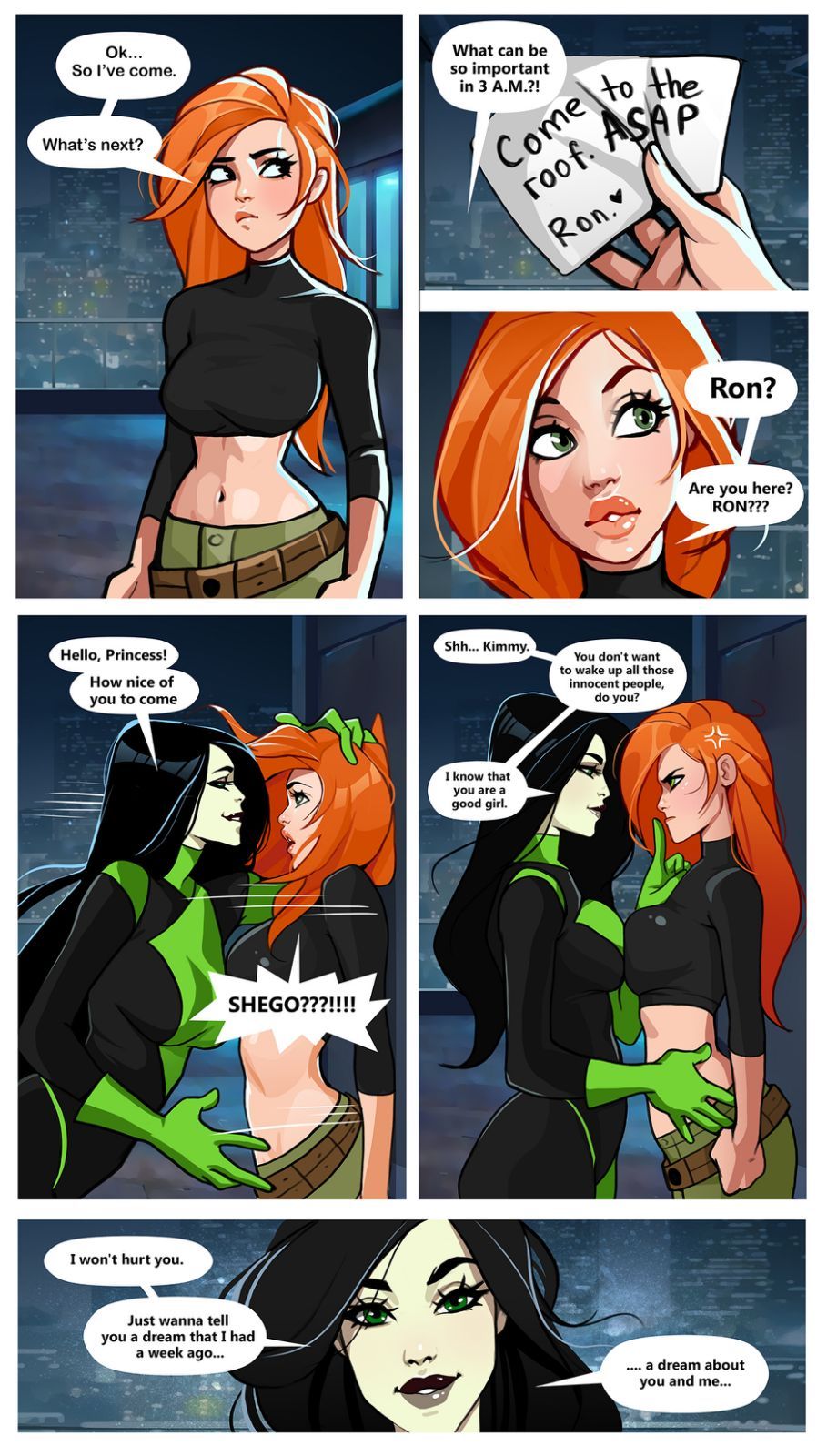 Kim and Shego: Date on the Roof Porn Comic english 02 - Porn Comic
