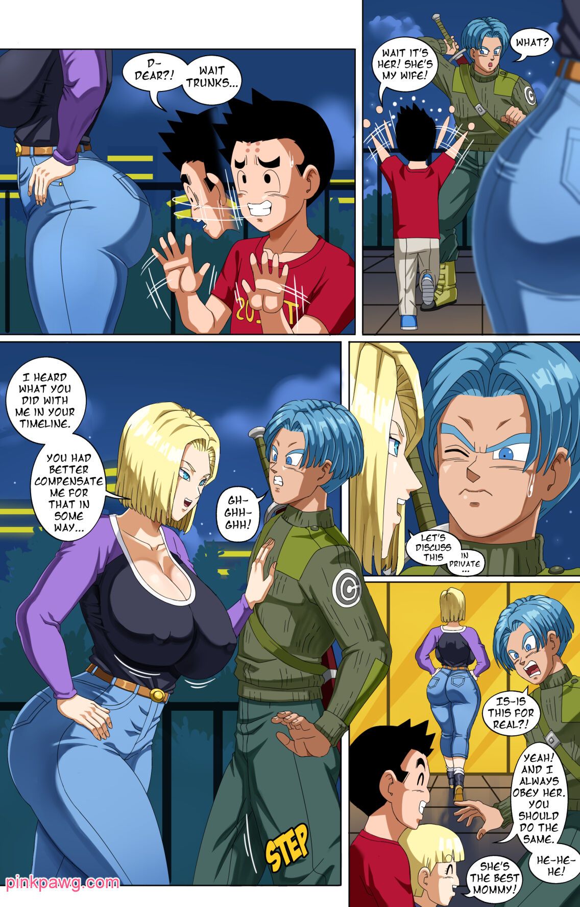 Android 18 and Trunks By PinkPawg Porn Comic english 02