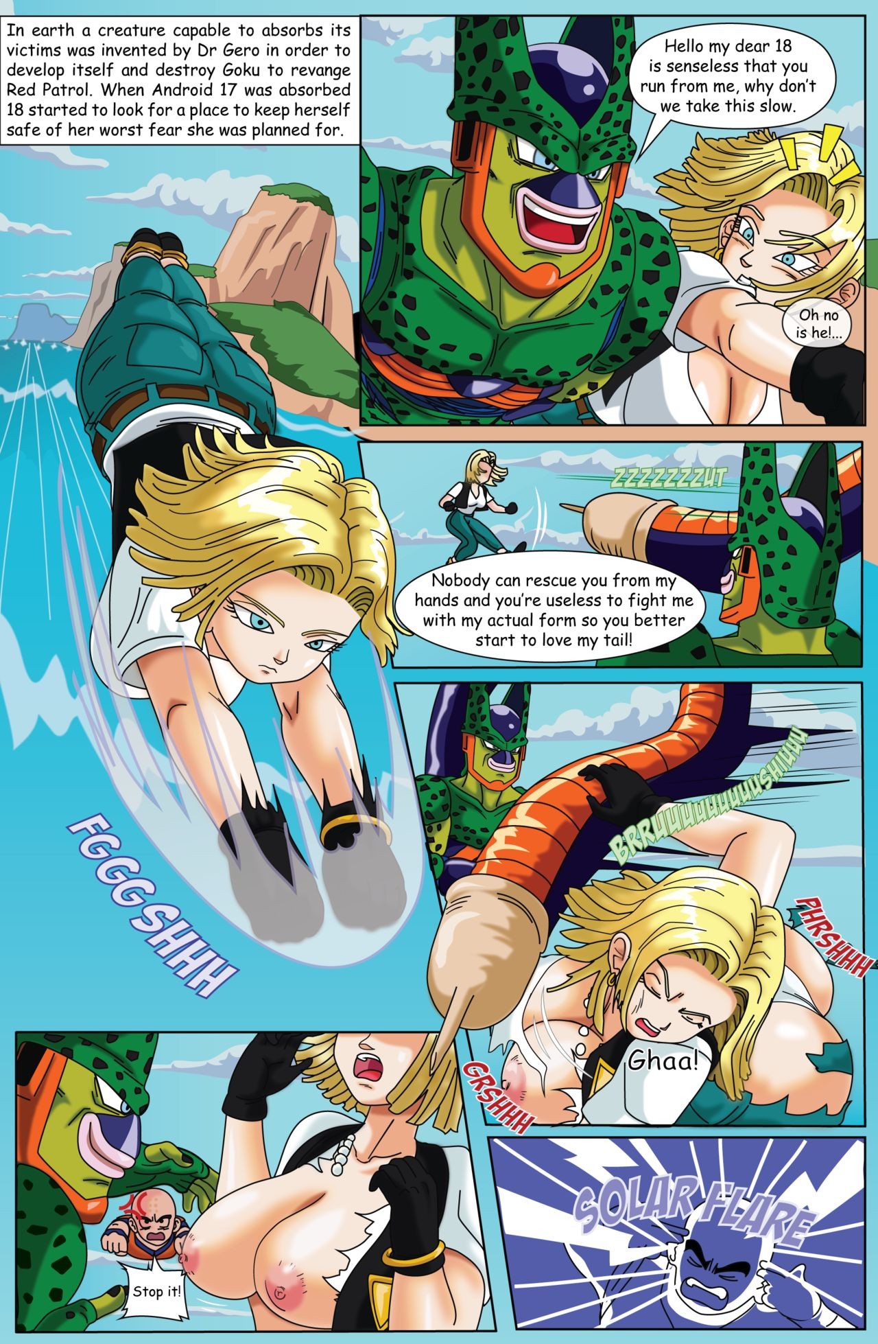 Android 18 Goes Inside Cell Porn Comic english 03