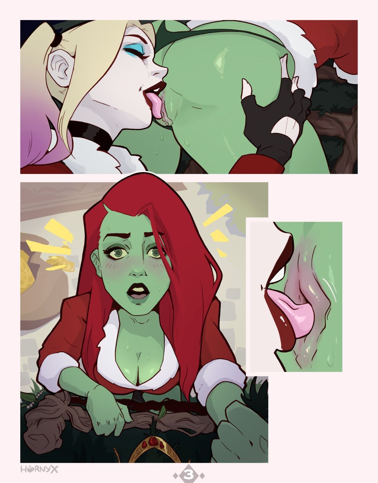 Harley & Ivy’s Christmas Kiss Porn Comic english 03