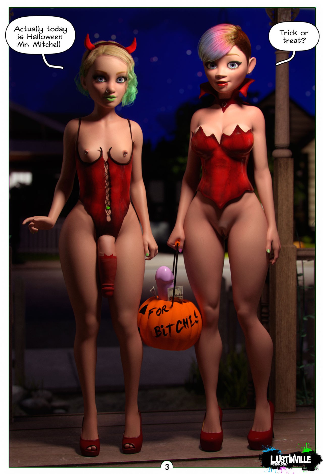 LustInVille Part 3: Halloween Night Porn Comic english 03