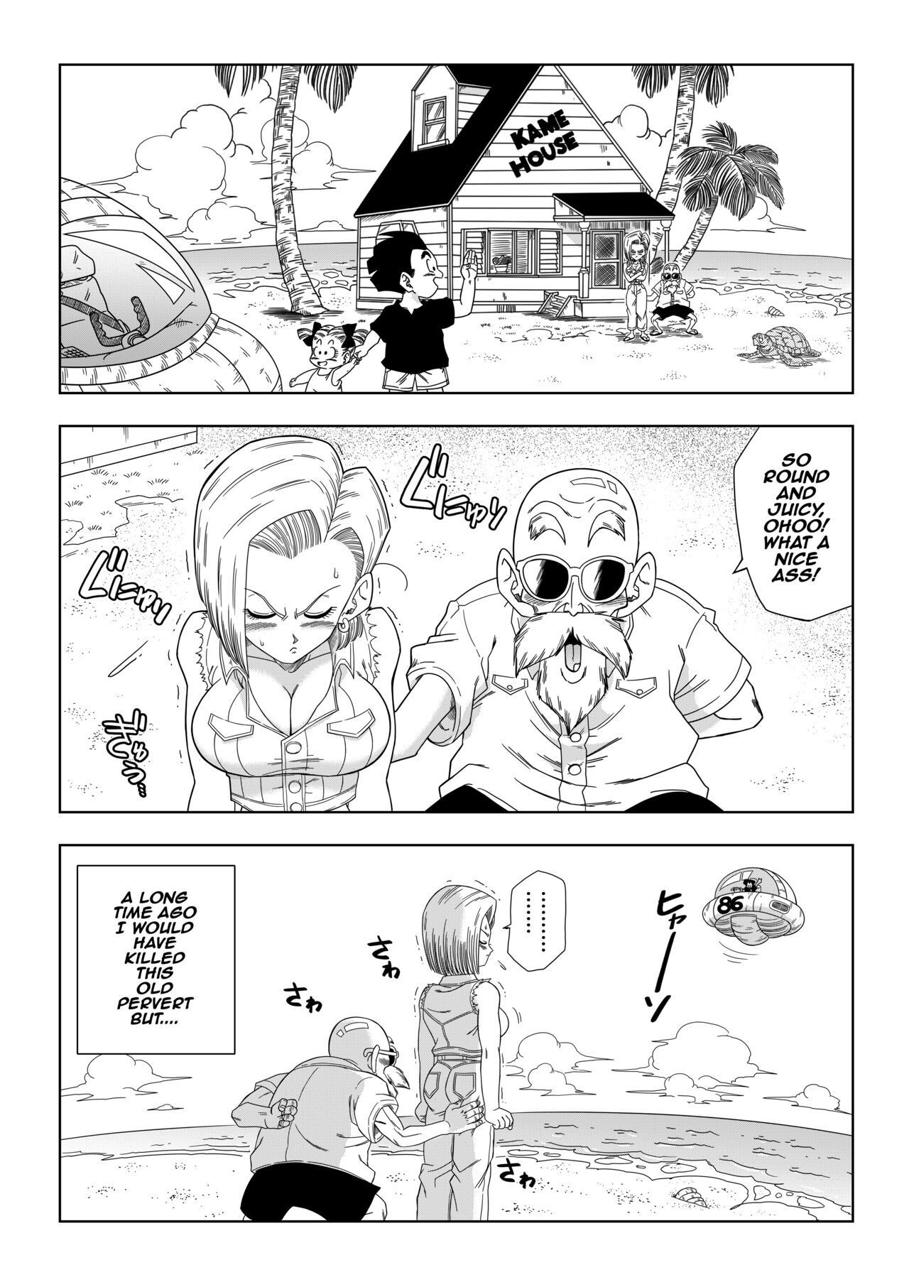 Dagon Ball: Android 18 vs Master Roshi Porn Comic english 02