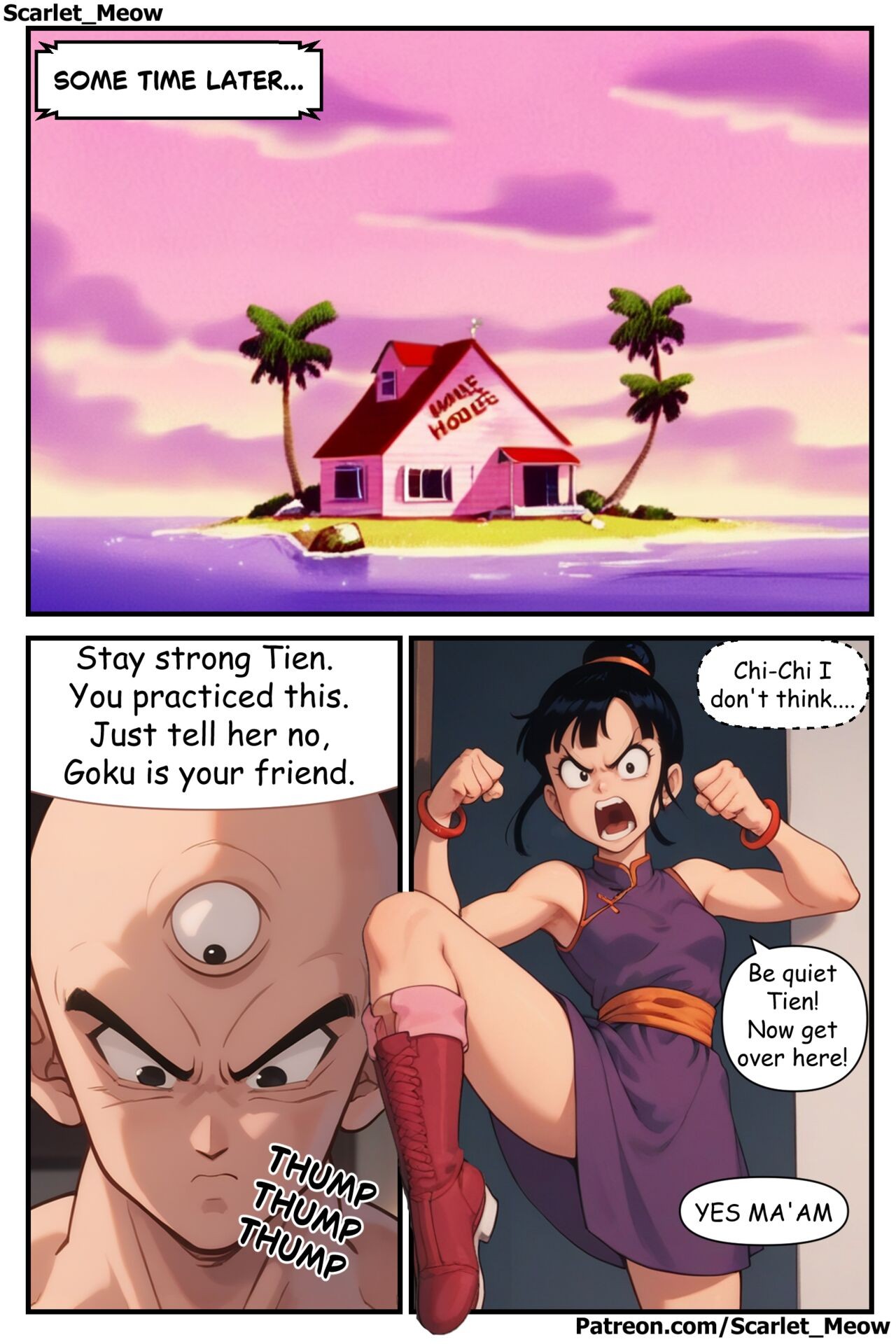 Goku s Absence Part 1 Tempting Tien Porn Comic english 08 Porn  