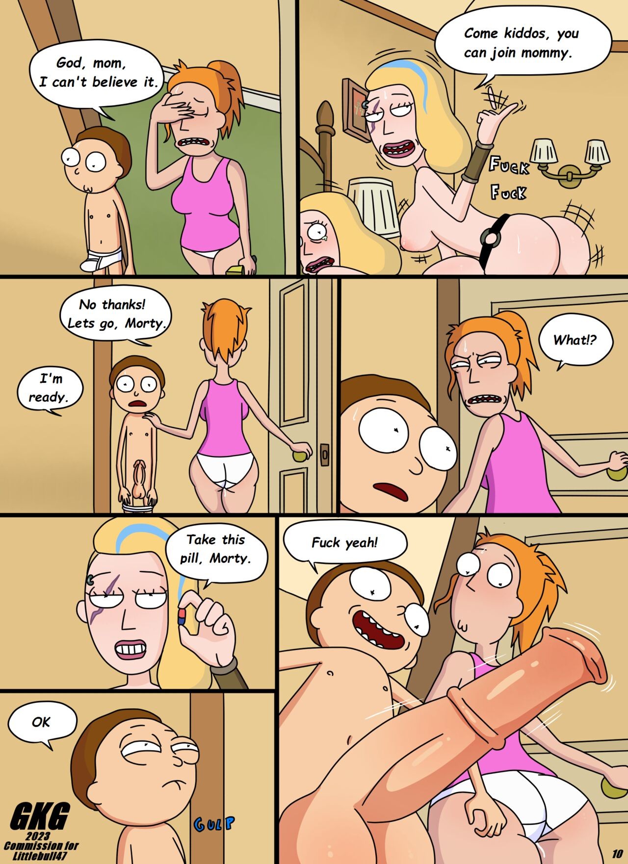 Sneaking Into Morty’s Room At Night Porn Comic english 10