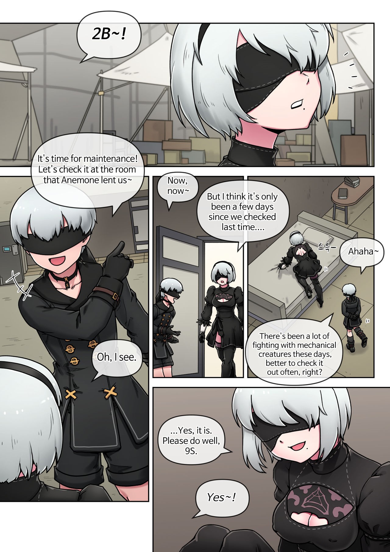 Time For Maintenance, 2B Porn Comic english 03