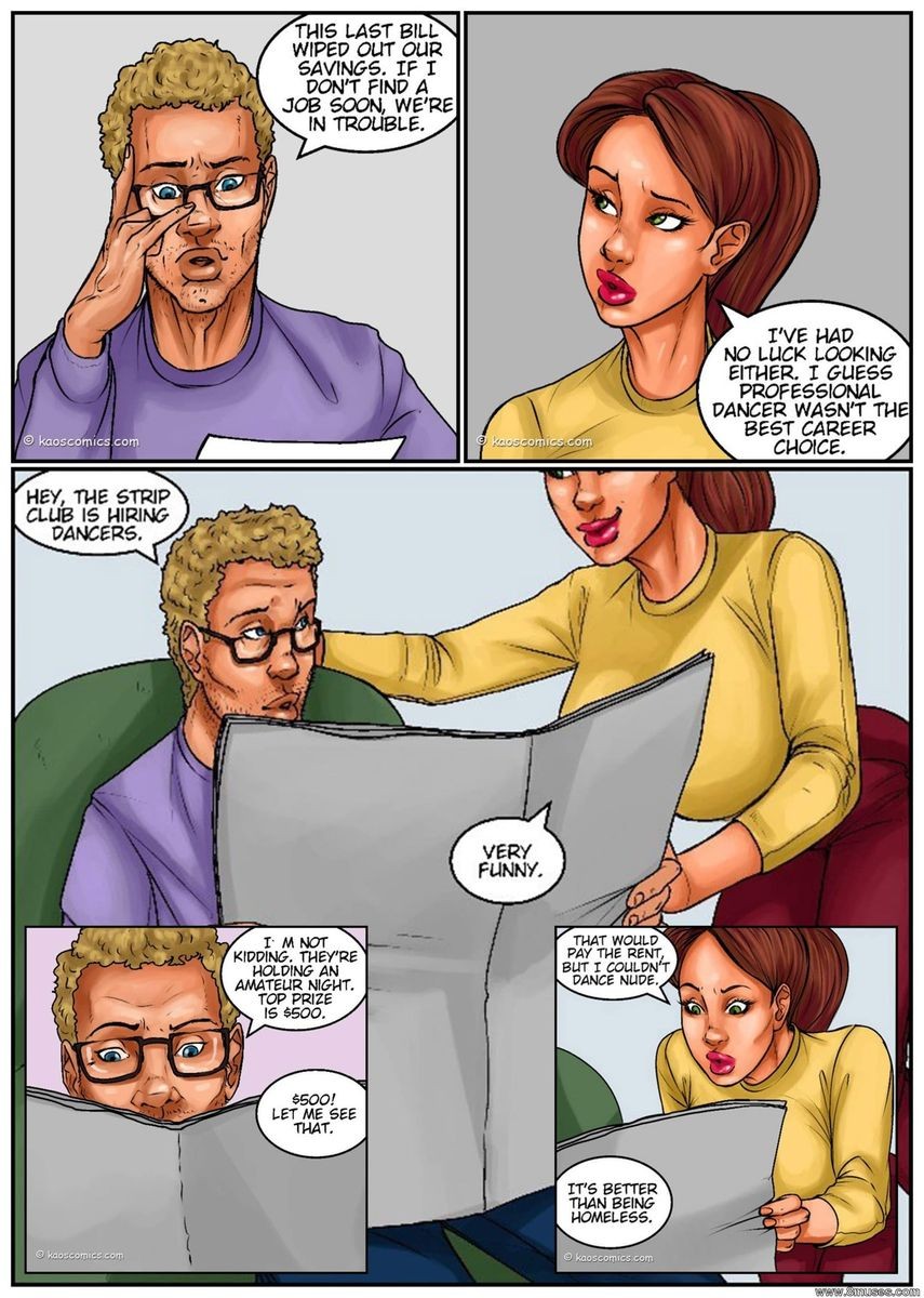 Recession Blues: Wife Forced To Strip Porn Comic english 02