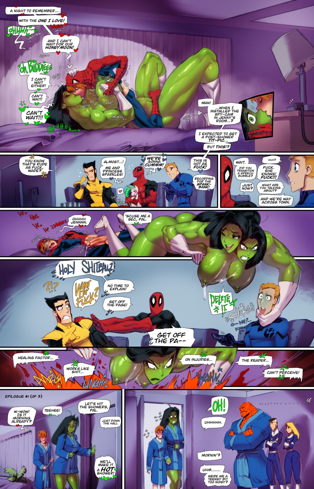 Spidey And She-Hulk: Are Noisy Neighboors Porn Comic english 19