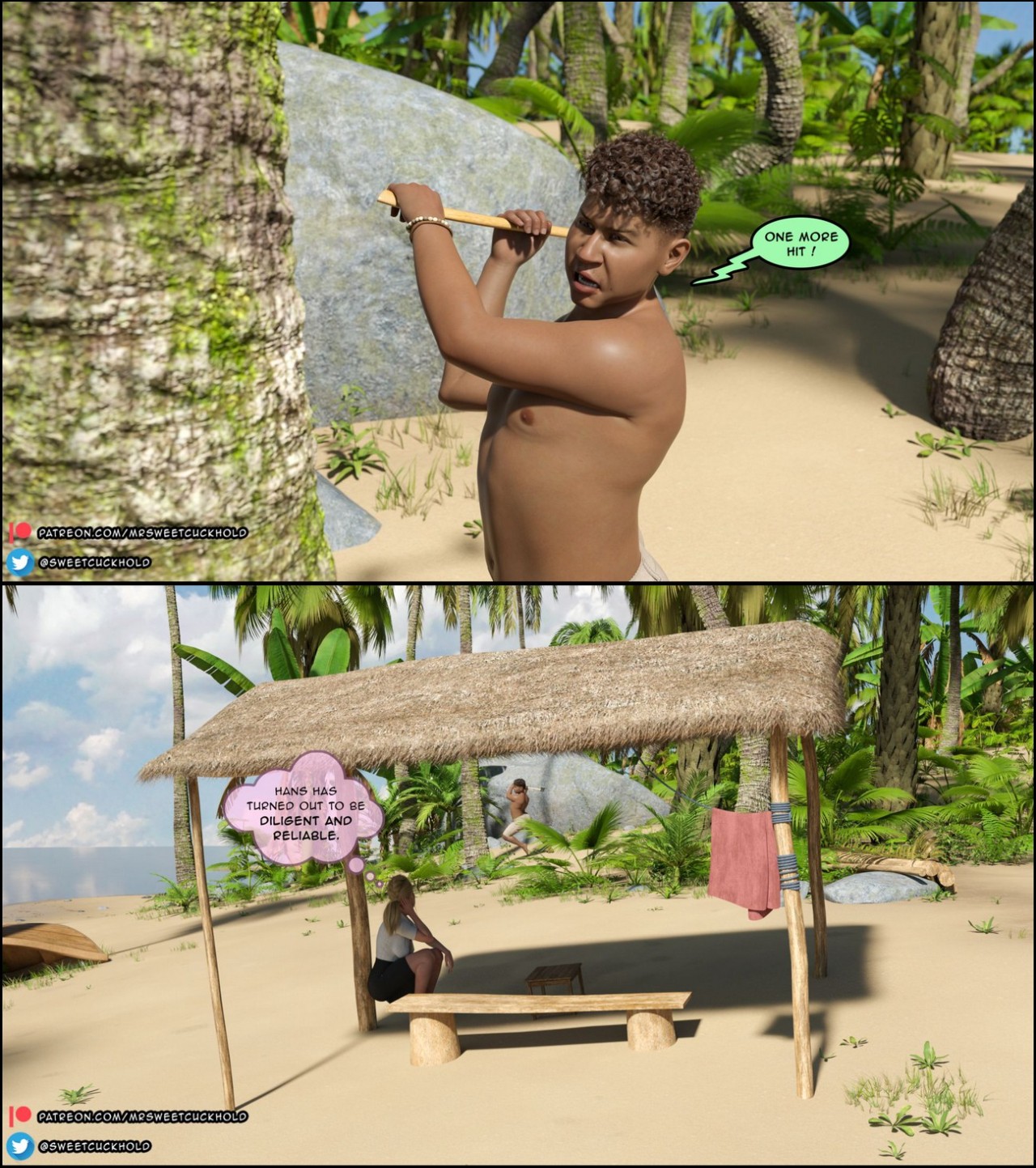 Uninhabited Island Porn Comic english 10