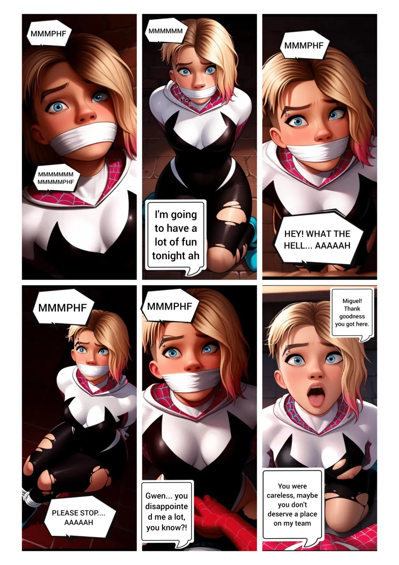 Spider gwen bondage comic