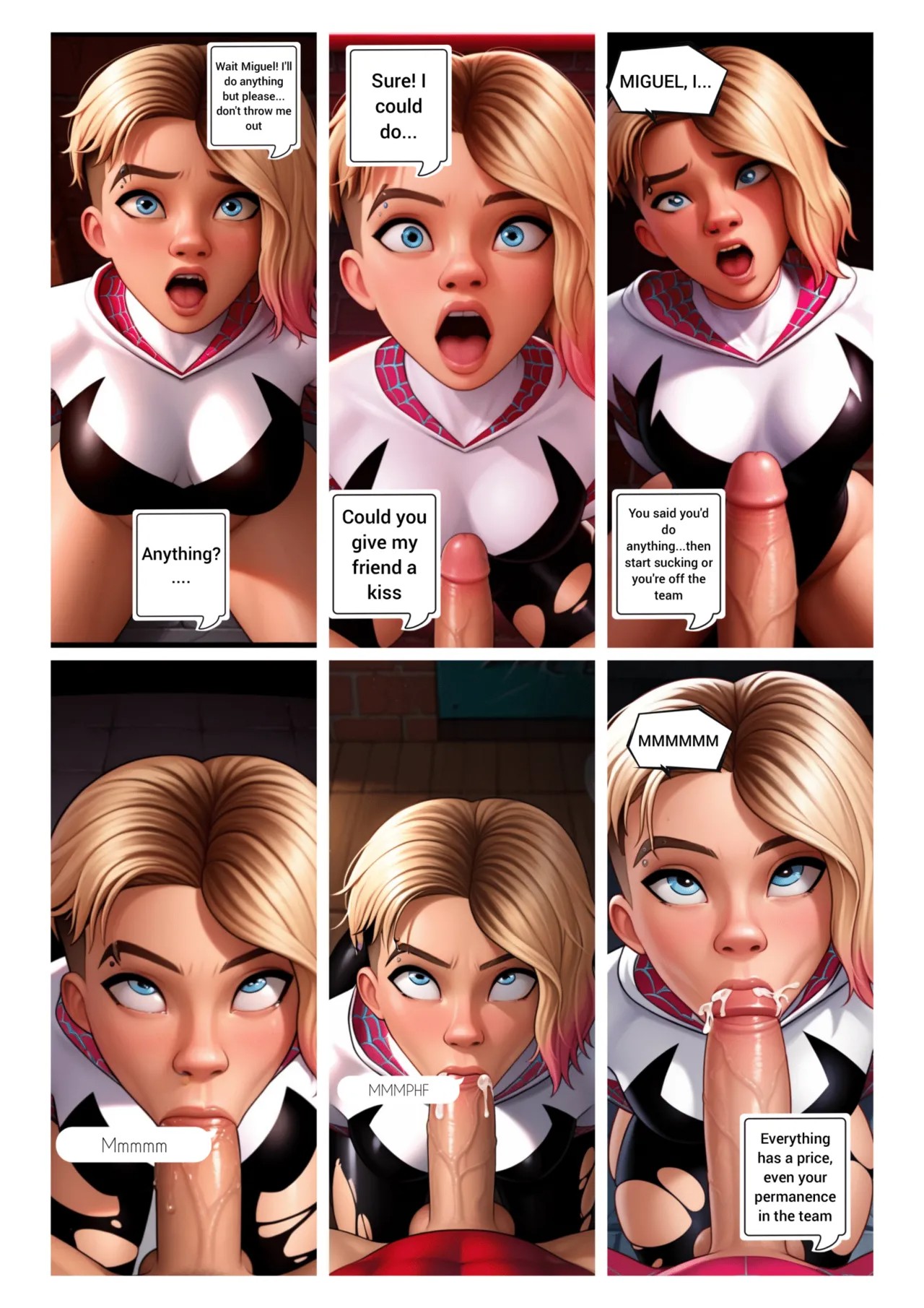 Bondage Comic Spider Gwen: A Rescue Always Has a Price Porn Comic english 05