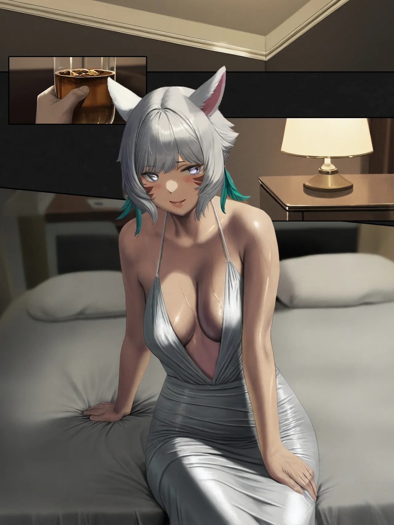 The Silk Between Us: That Time When I Literally Had Sex with Y'Shtola Through Silk Porn Comic english 08