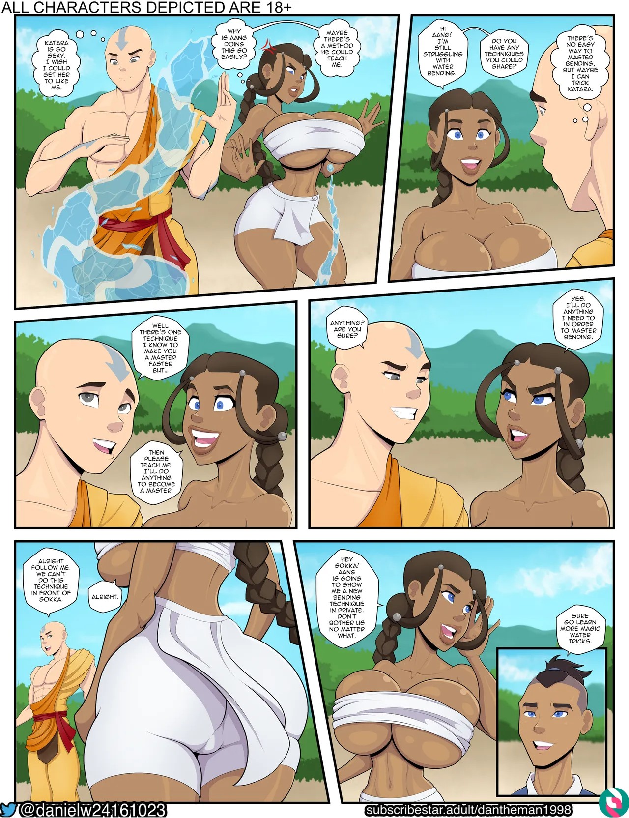 Katara's Bending Lesson Porn Comic english 02