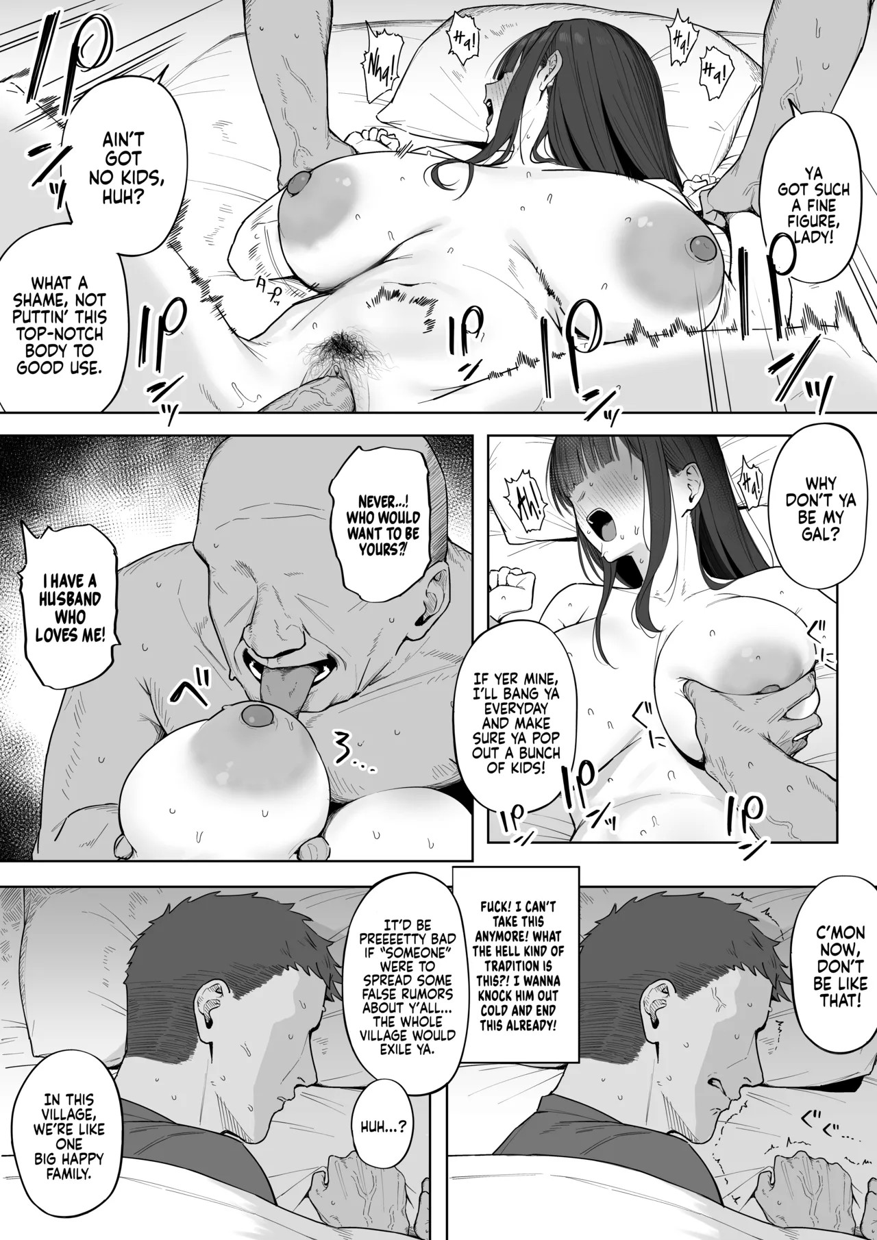 Couple Who Moved To a Village With a Tradition Of Sneaking Into a Woman's Bed Porn Comic english 04