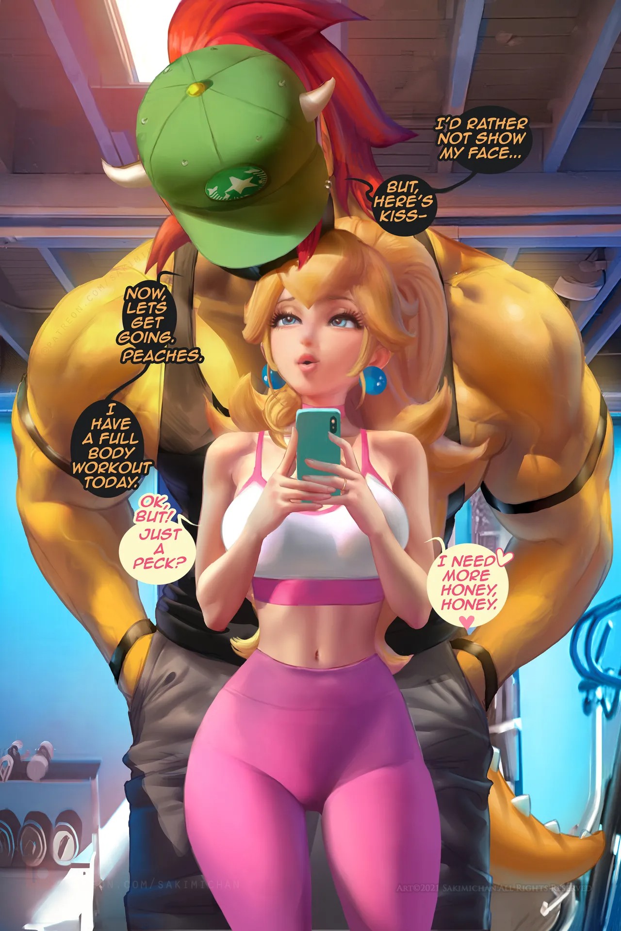 Princess Peach Gym Days Porn Comic english 02