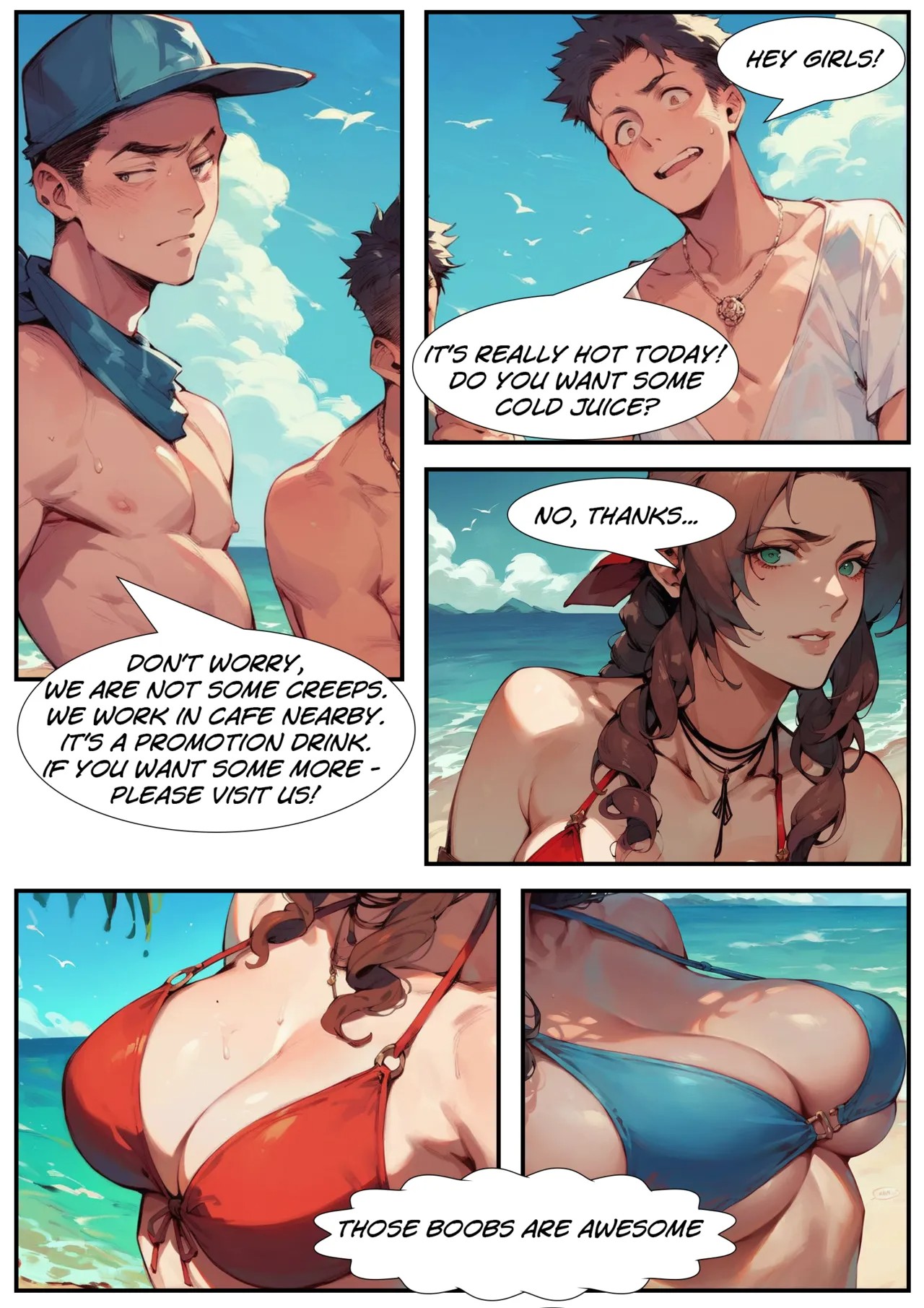Beach Story Part 1: Aerith Porn Comic english 04