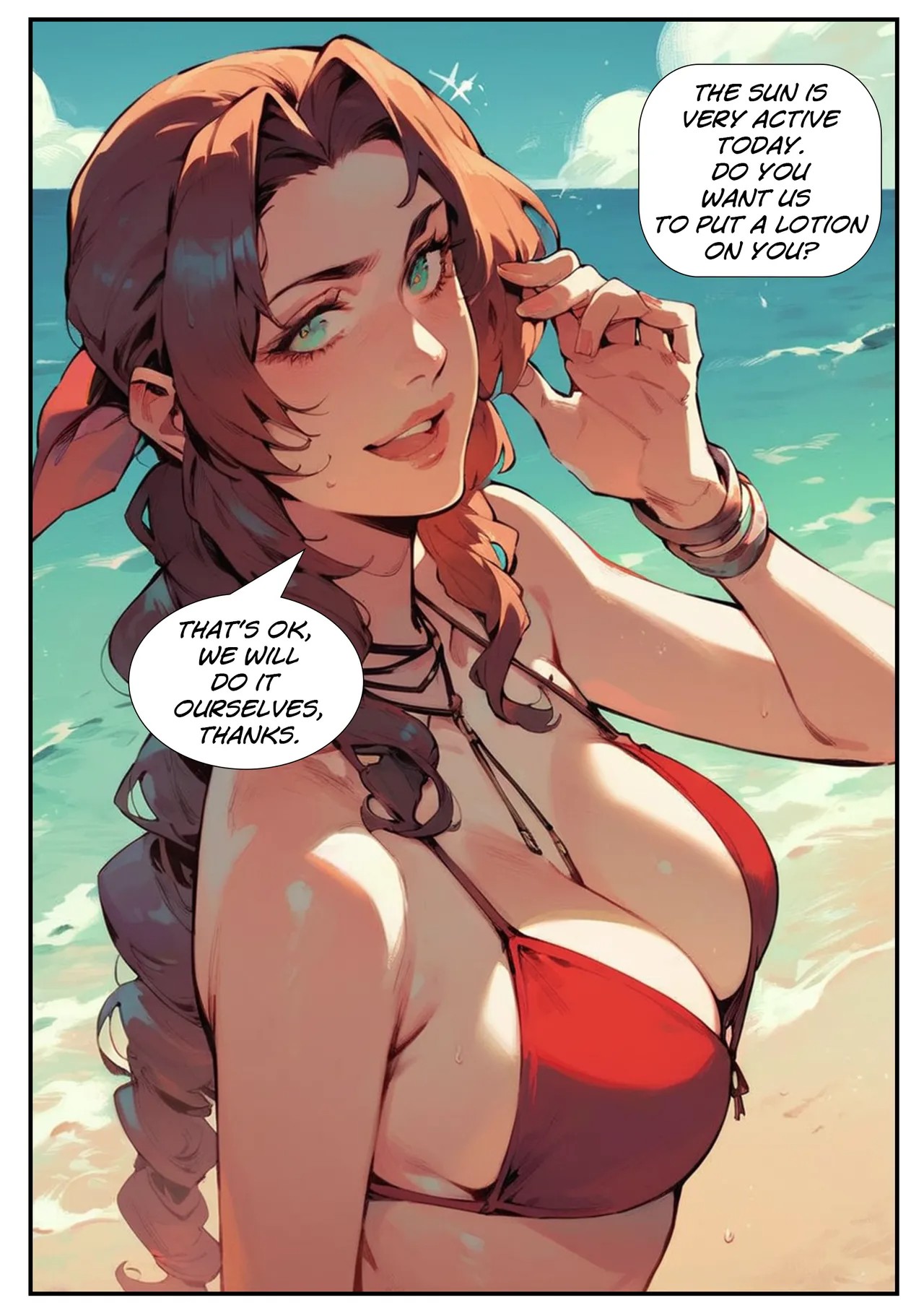 Beach Story Part 1: Aerith Porn Comic english 07