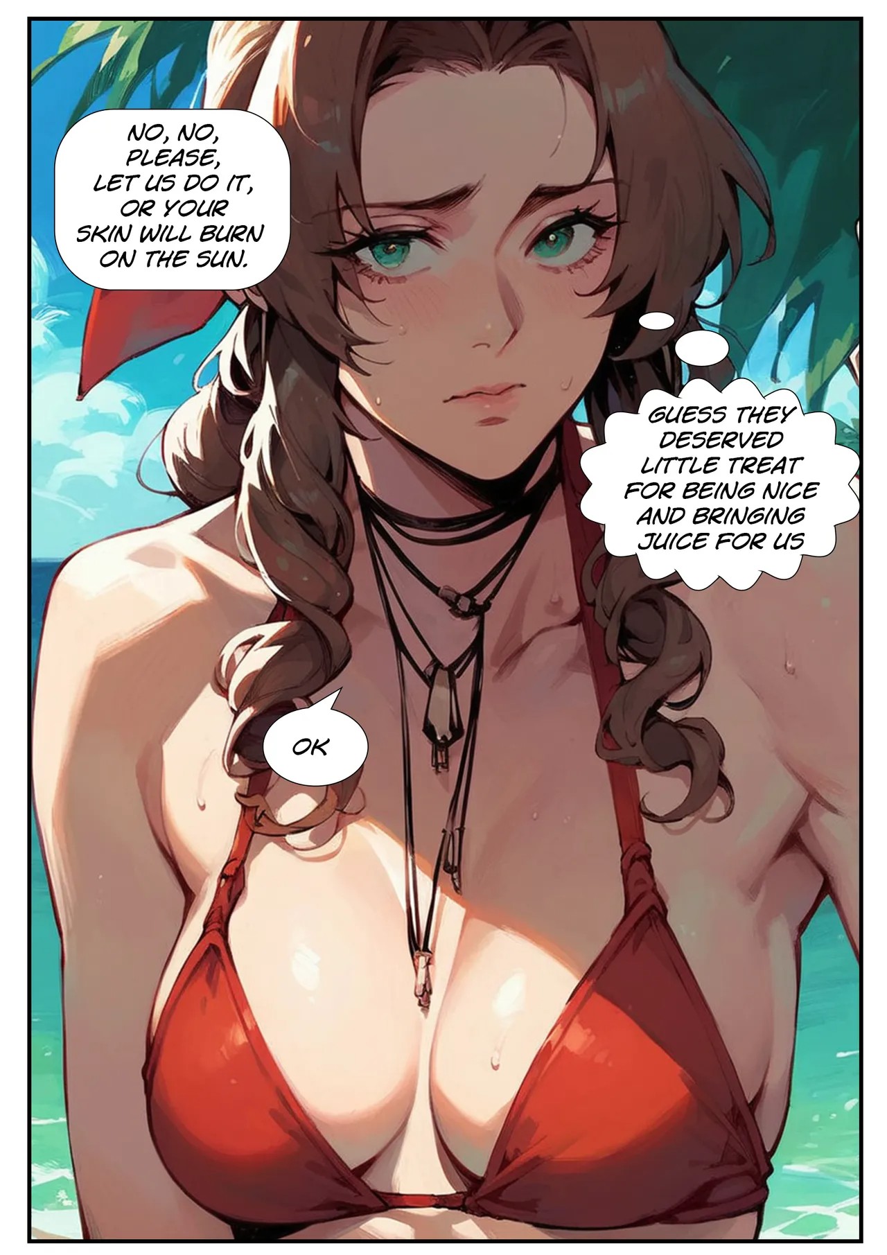 Beach Story Part 1: Aerith Porn Comic english 08