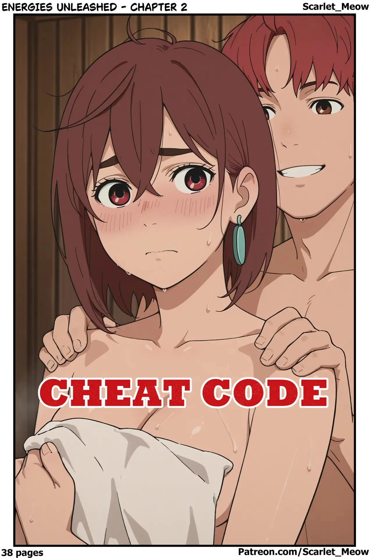 The opening panel of an erotic comic