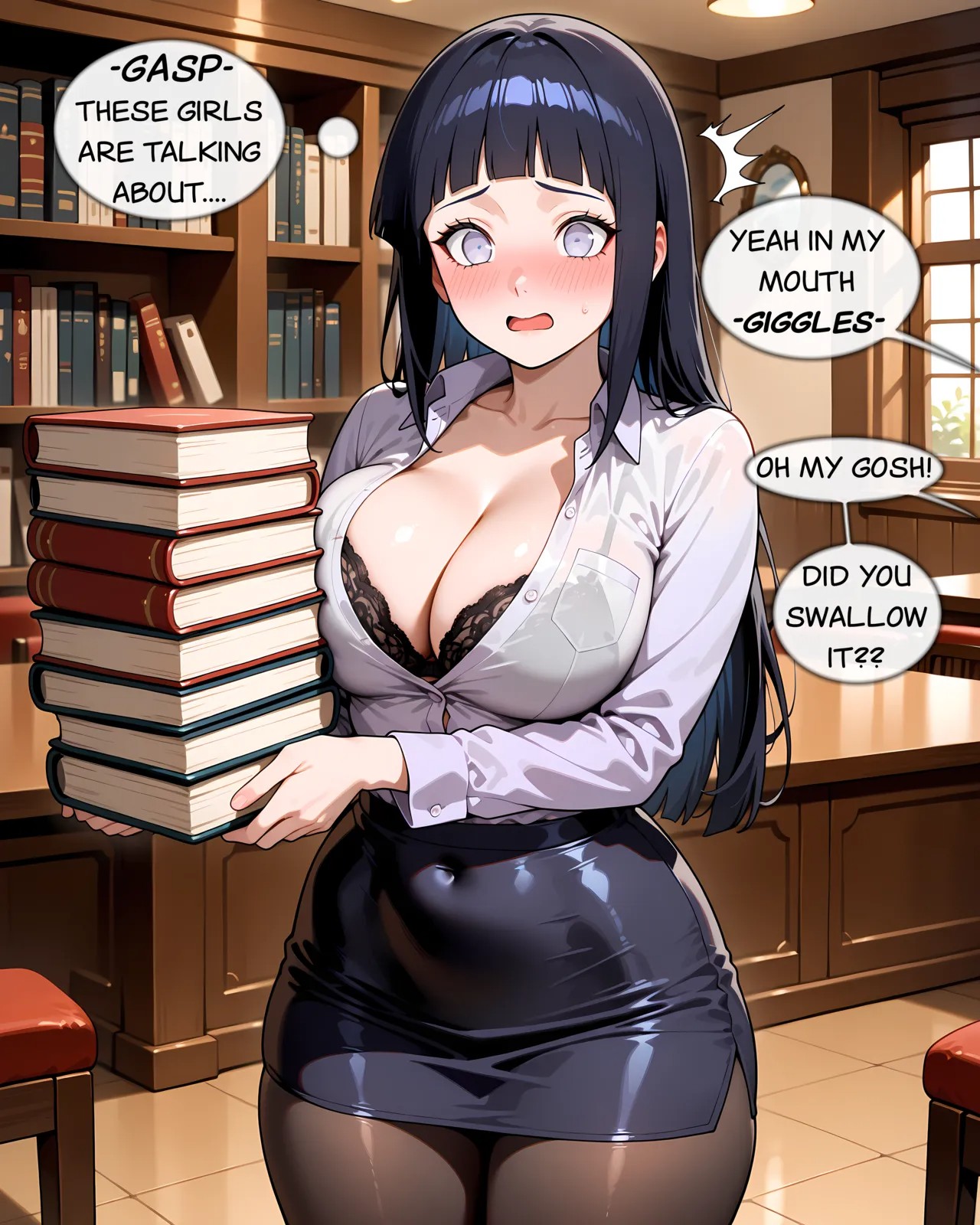Hinata Librarian Slut Porn Comic english 07