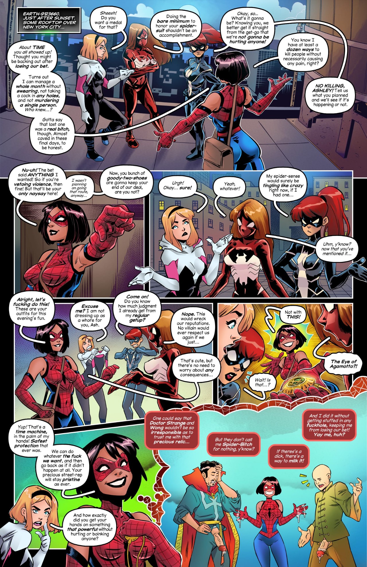 Sluttish Spider Bitches' Night Out Porn Comic english 03
