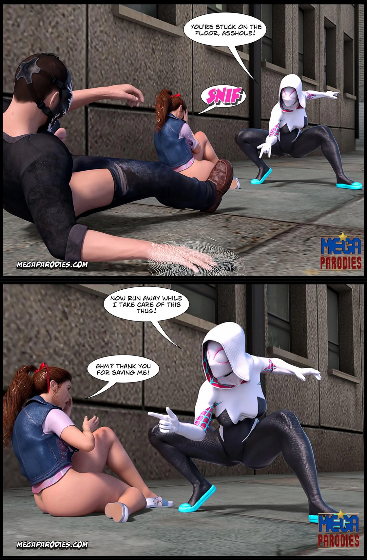 Spider-Gwen X Rhino Porn Comic english 09