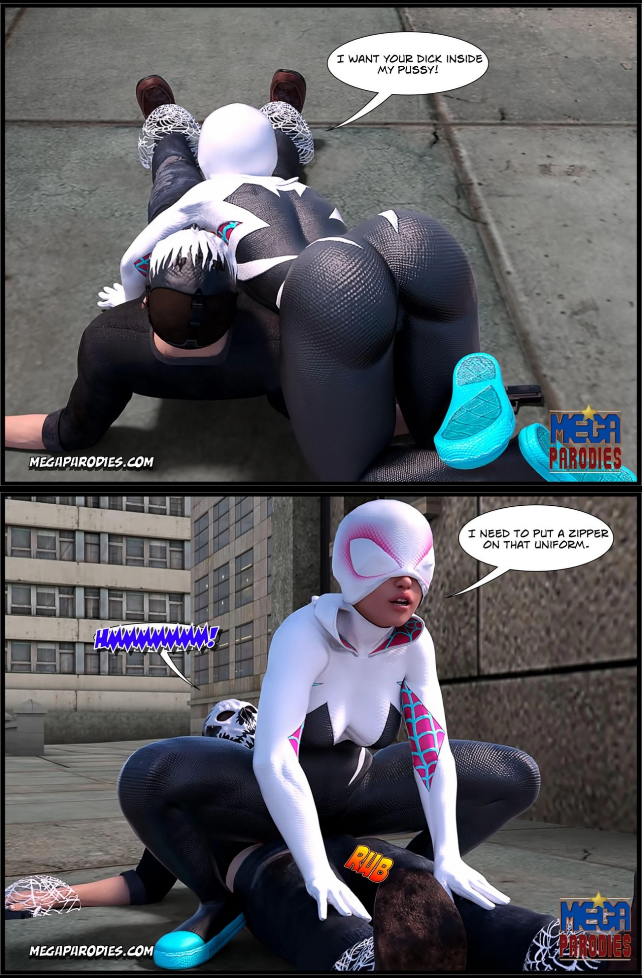 Spider-Gwen X Rhino Porn Comic english 19