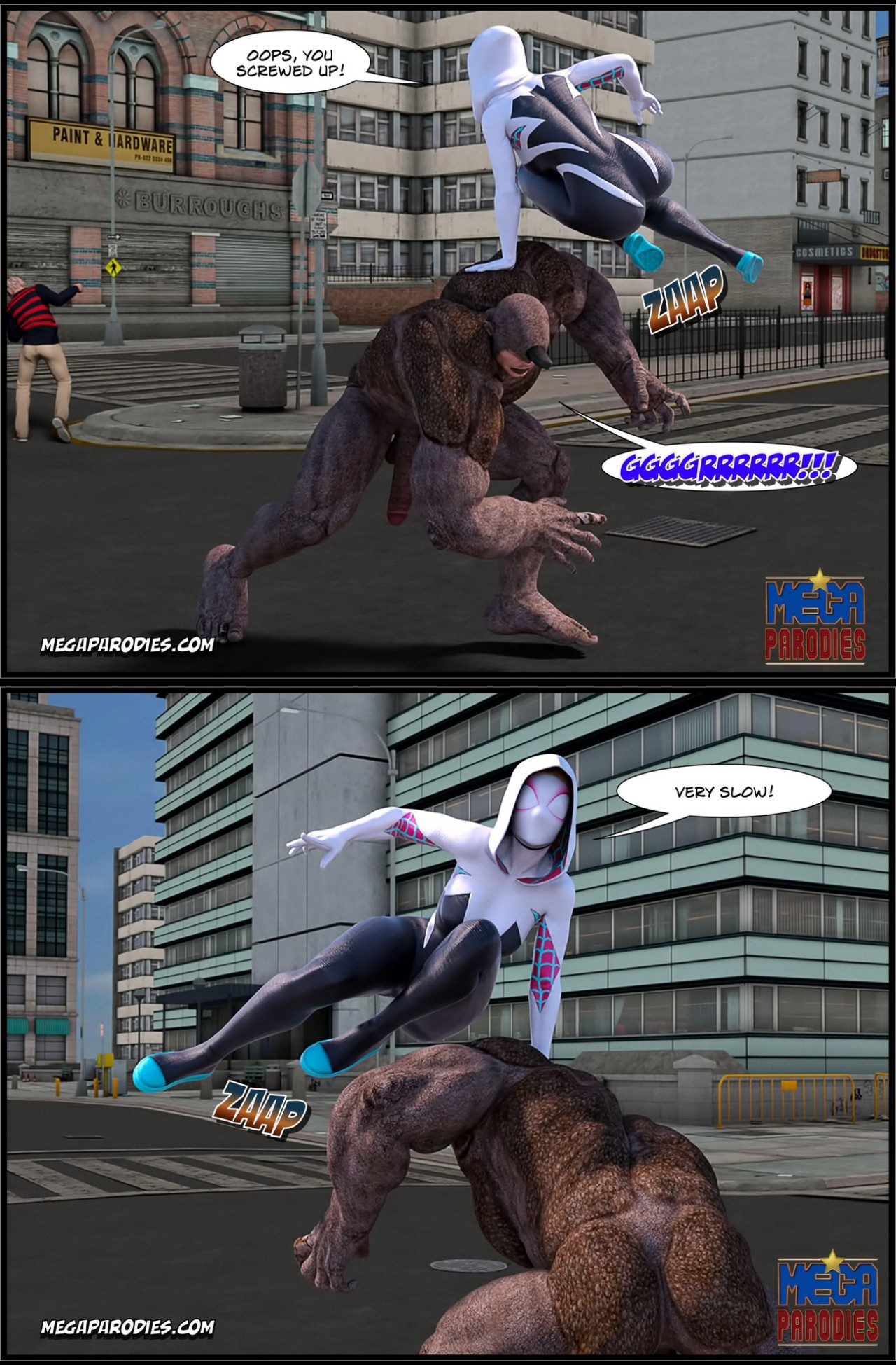 Spider-Gwen X Rhino Porn Comic english 30
