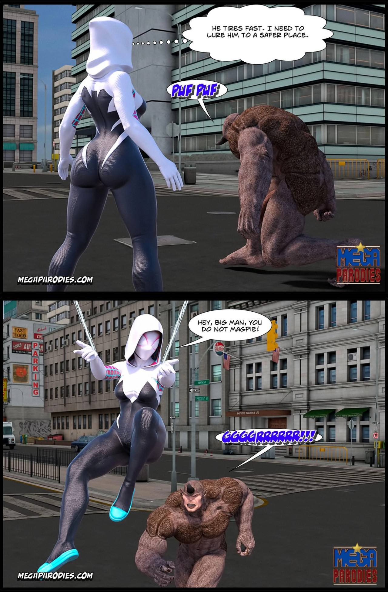 Spider-Gwen X Rhino Porn Comic english 31