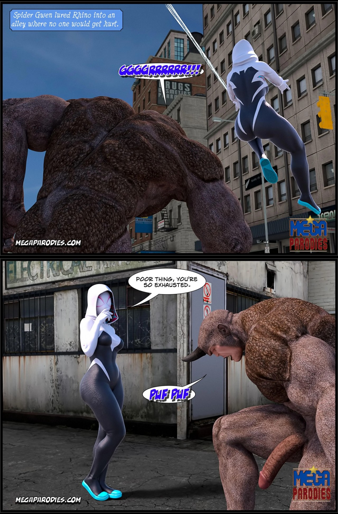 Spider-Gwen X Rhino Porn Comic english 32