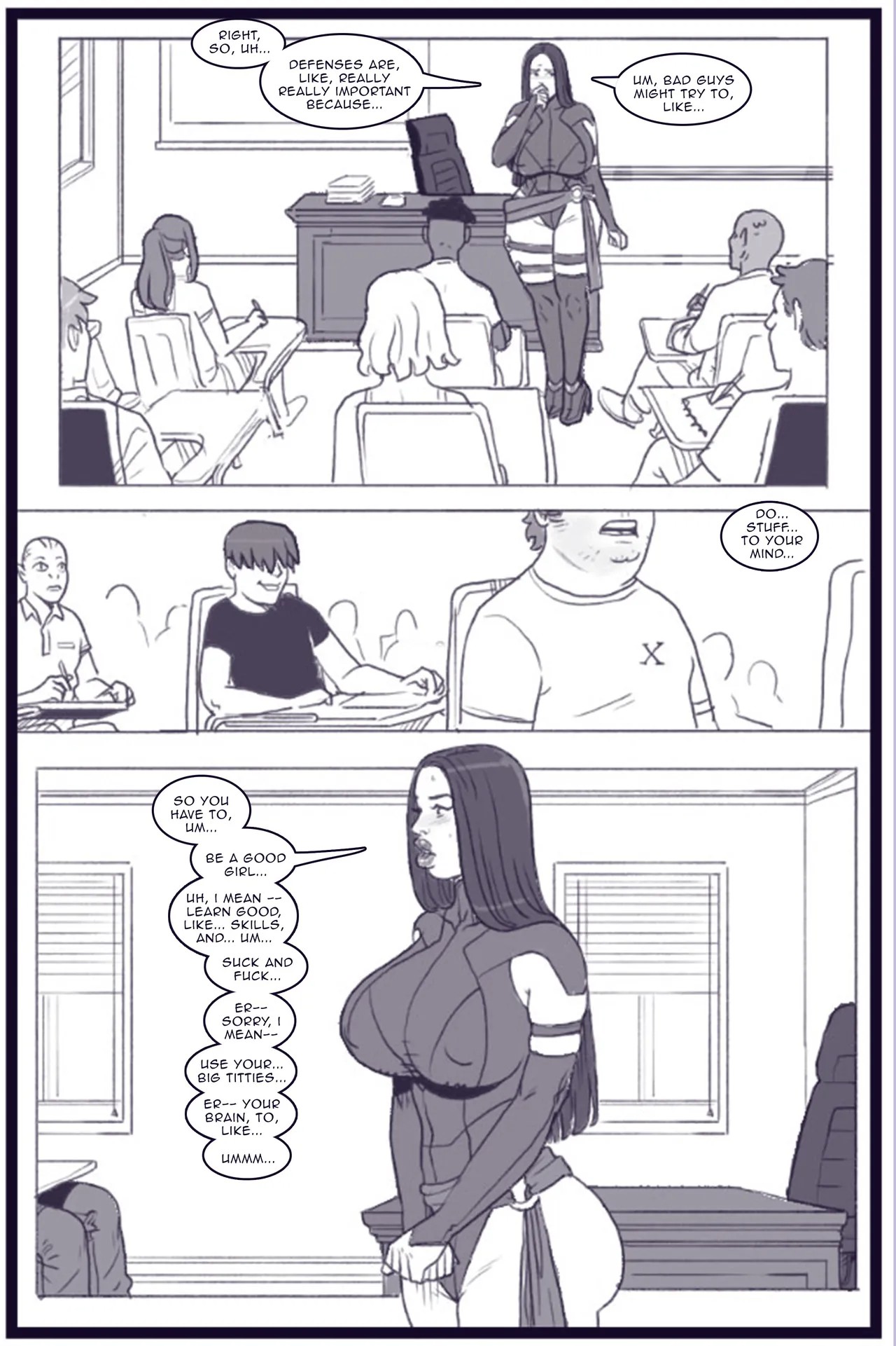 X Academy Bimbofied Porn Comic english 31