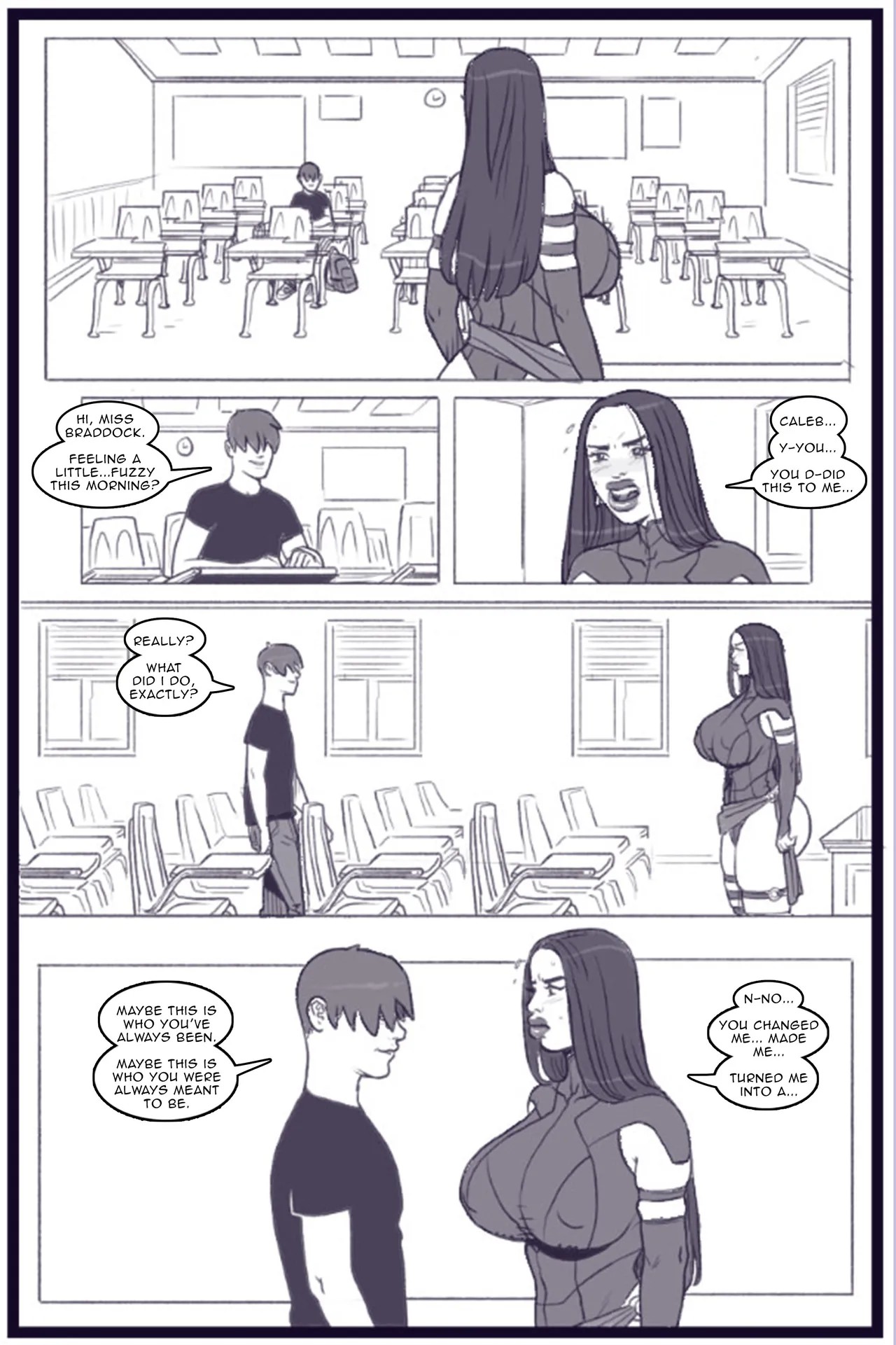X Academy Bimbofied Porn Comic english 33