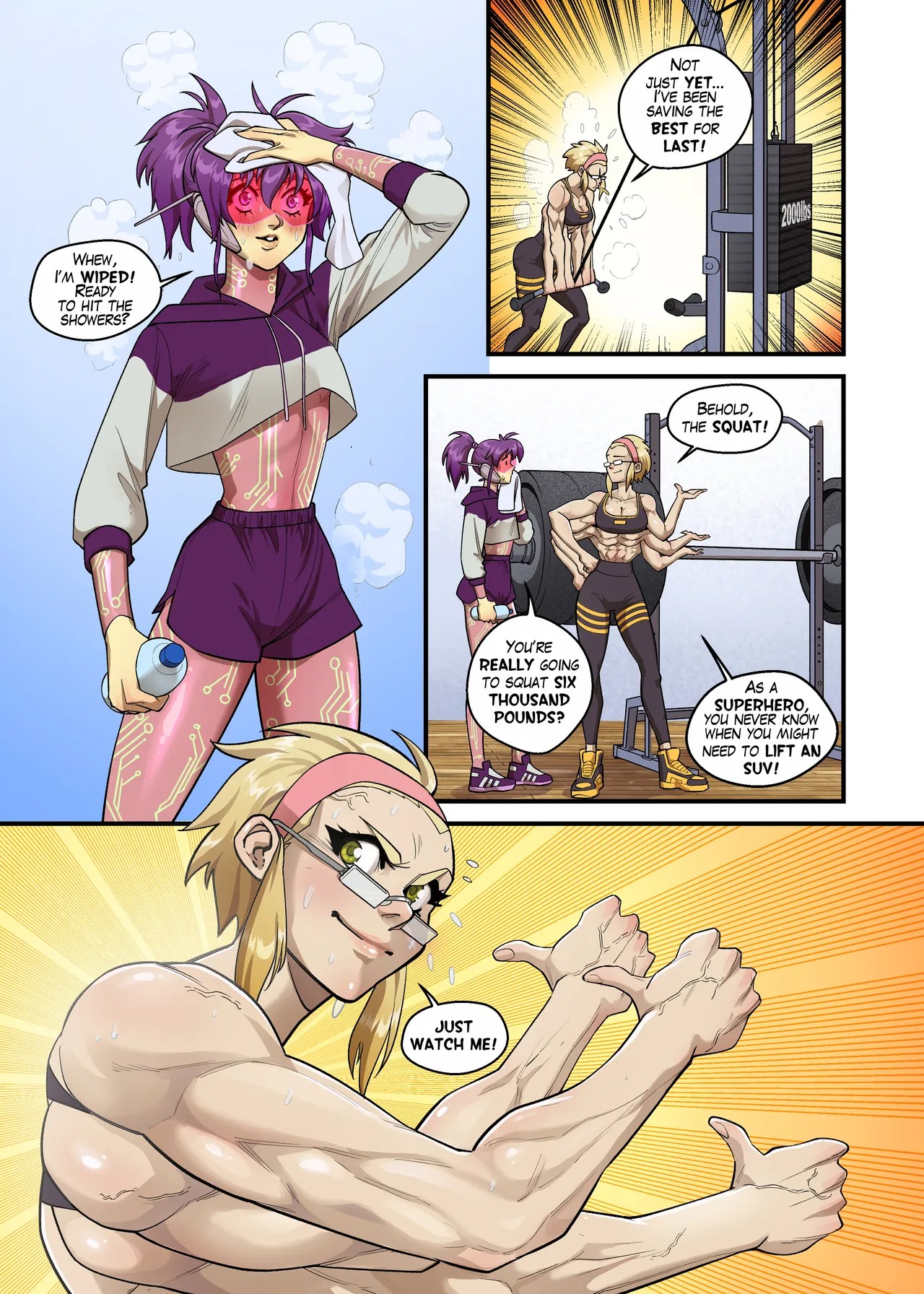 Spinny And Mecha Maid Hit The Gym Porn Comics english 03