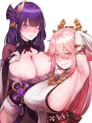 Teyvat Gravure Part 9: Raiden & Miko  Porn Comics english 20