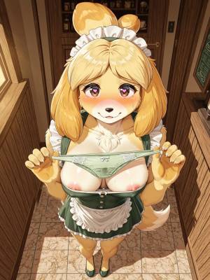 AI Generated: Renamon Maid Café Porn Comics english 16