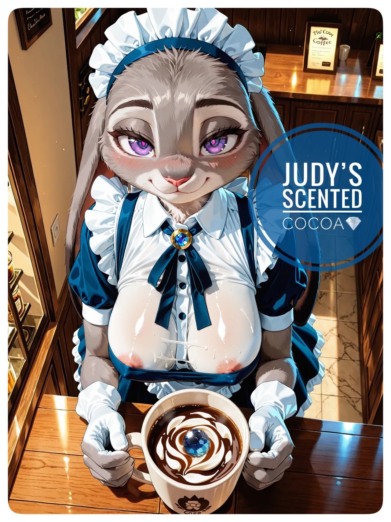 AI Generated: Renamon Maid Café Porn Comics english 25