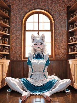AI Generated: Renamon Maid Café Porn Comics english 31