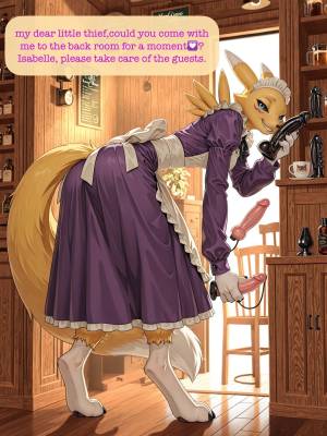 AI Generated: Renamon Maid Café Porn Comics english 33