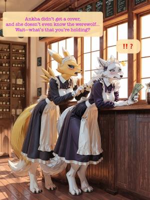 AI Generated: Renamon Maid Café Porn Comics english 36