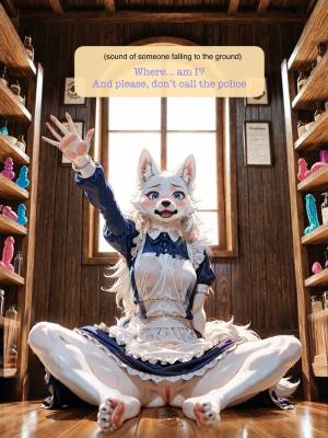 AI Generated: Renamon Maid Café Porn Comics english 37