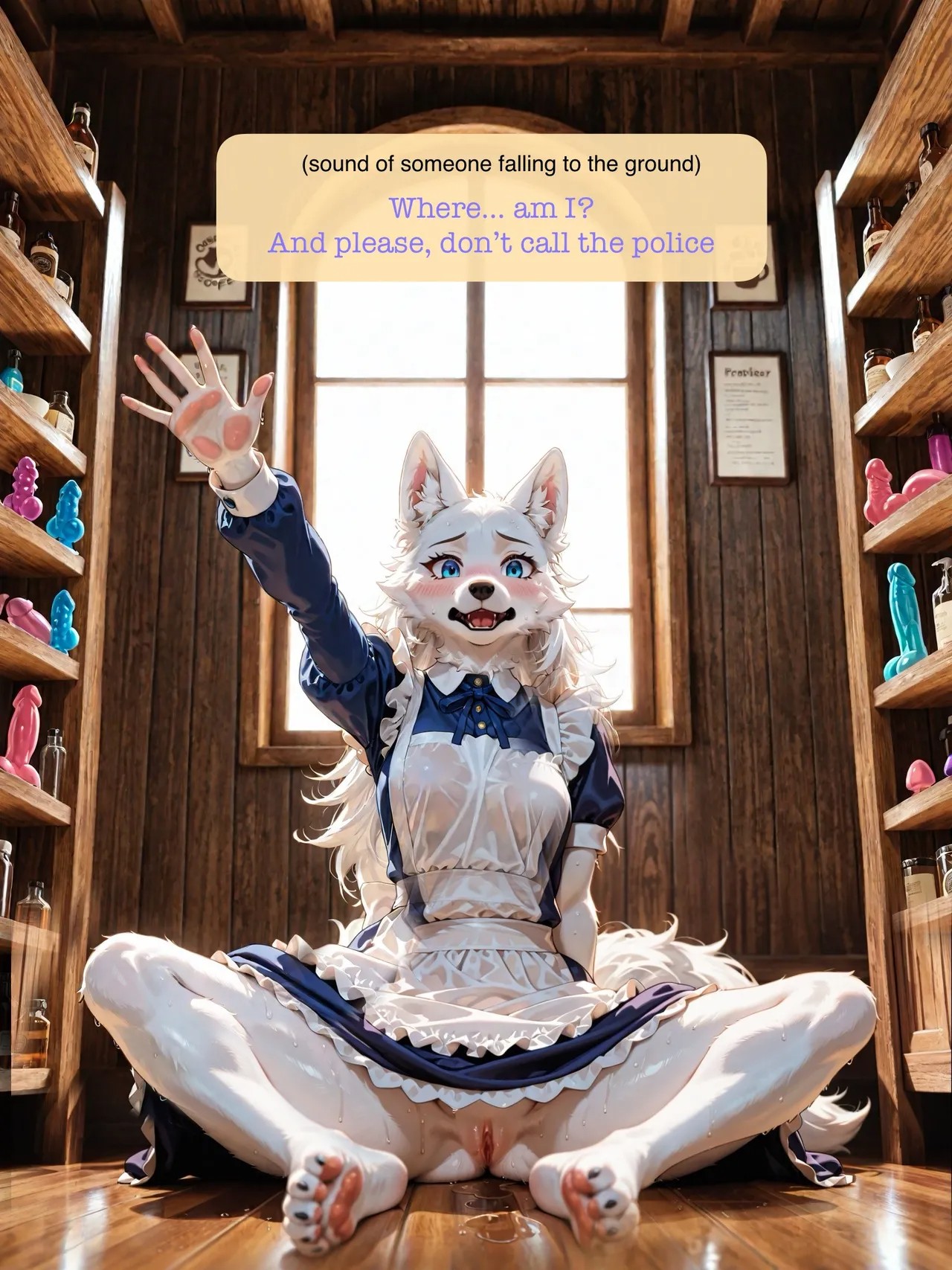 AI Generated: Renamon Maid Café Porn Comics english 37