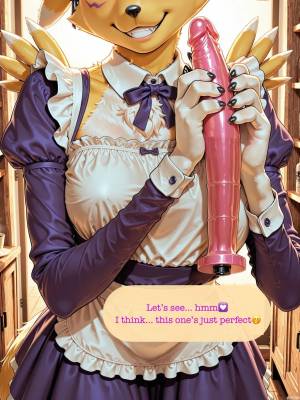 AI Generated: Renamon Maid Café Porn Comics english 39