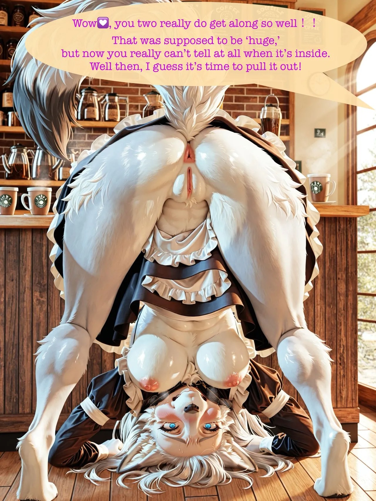 AI Generated: Renamon Maid Café Porn Comics english 43