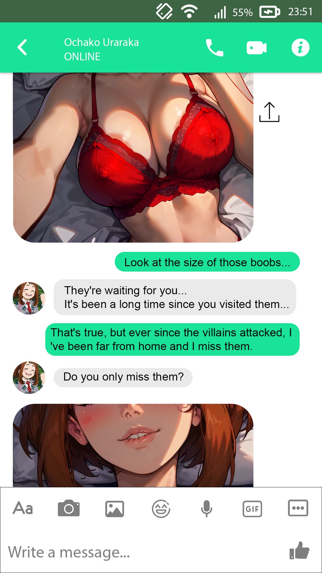 Ochako Uraraka: Hot Messages Porn Comics english 06