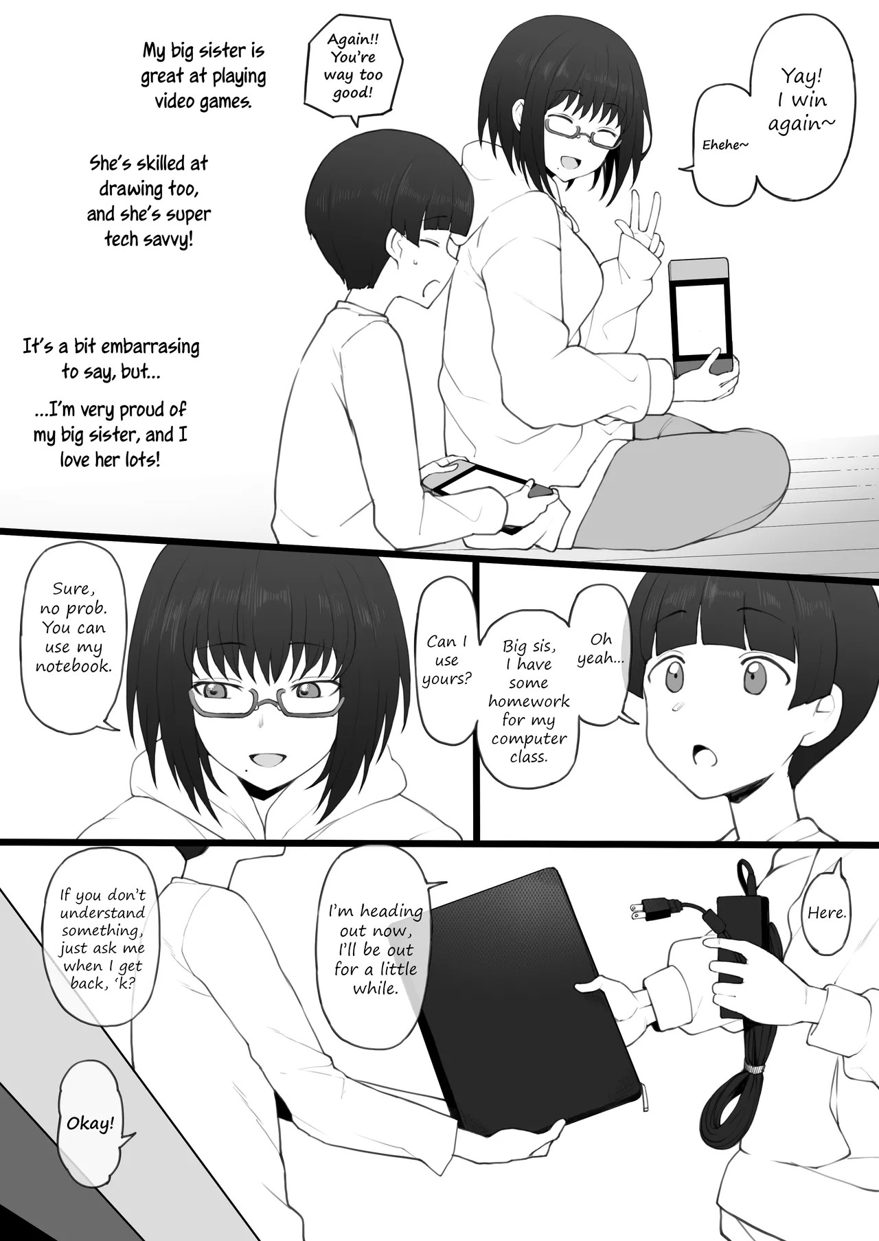 On the Laptop My Beloved Big Sister Lent Me… Porn Comics english 02