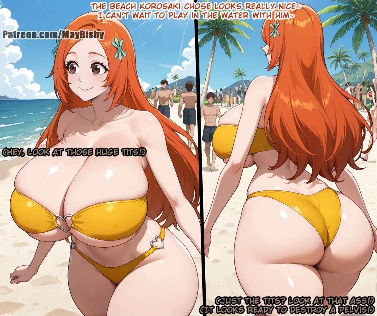 Orihime's Beach Adventure Porn Comics english 02