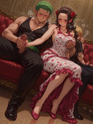 VIOLA DOUBLE HANDJOB POV: SANJI & ZORO CUMSHOTS