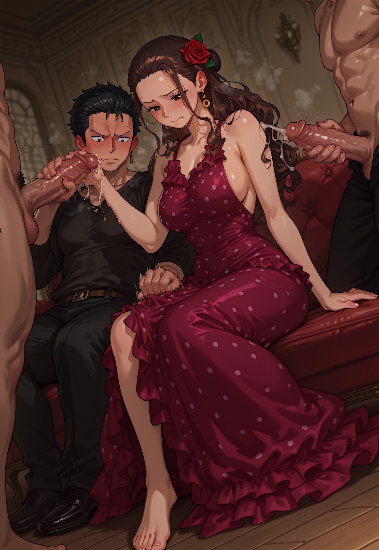 VIOLA DOUBLE HANDJOB POV: SANJI & ZORO CUMSHOTS Porn Comics english 06